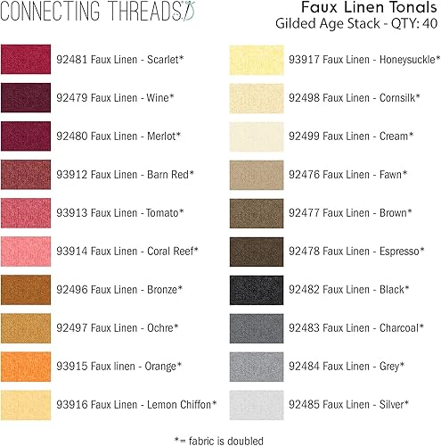 Miniatura 2 de Connecting Threads Blender Collection - Juego de 40 piezas de tela precortada de 10 x 10 pulgadas, 100 % algodón, paquete de tela de algodón (tonos