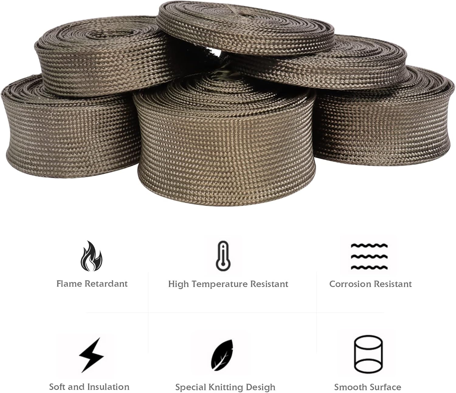 Automotive Wire Hose Heat Shield Sleeve Roll Heat Protection Spark Plug Wire Cover Prevent Vapor Lock for Car&Auto Wire Loom Brake Cable (1'' - 15ft)