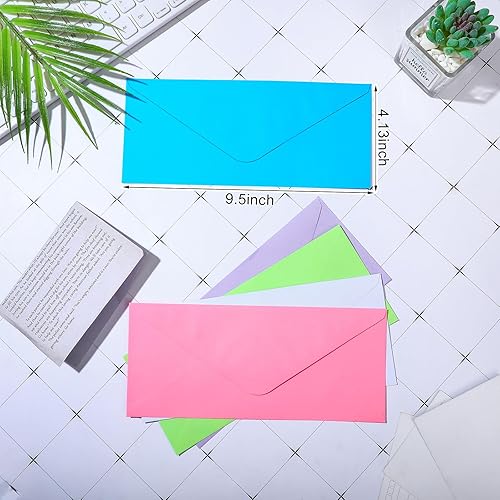 Miniatura 2 de 500 sobres de negocios #10, sobres adhesivos estándar, sobres de colores para facturas de cheques de oficina, cartas, invitaciones, anuncios, 4-18 x