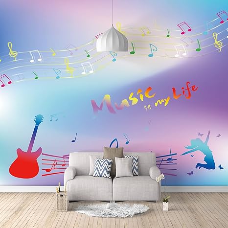 Amazon Wwqayz 壁紙 音楽 壁紙シート 剥がせる壁紙 貼って剥がせる 壁紙 クロス 壁紙 Wallpaper 3d壁紙 おしゃれ 壁紙 リビングルーム Diy リフォーム 模様変え 賃貸ok 366x254 Cm Diy 工具 ガーデン