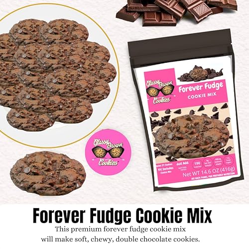 Miniatura 6 de Glassy Brown Cookies - Forever Fudge Cookie Mix  Paquete variado de galletas suaves  Forever Fudge comestible para masa de galletas  Galletas de
