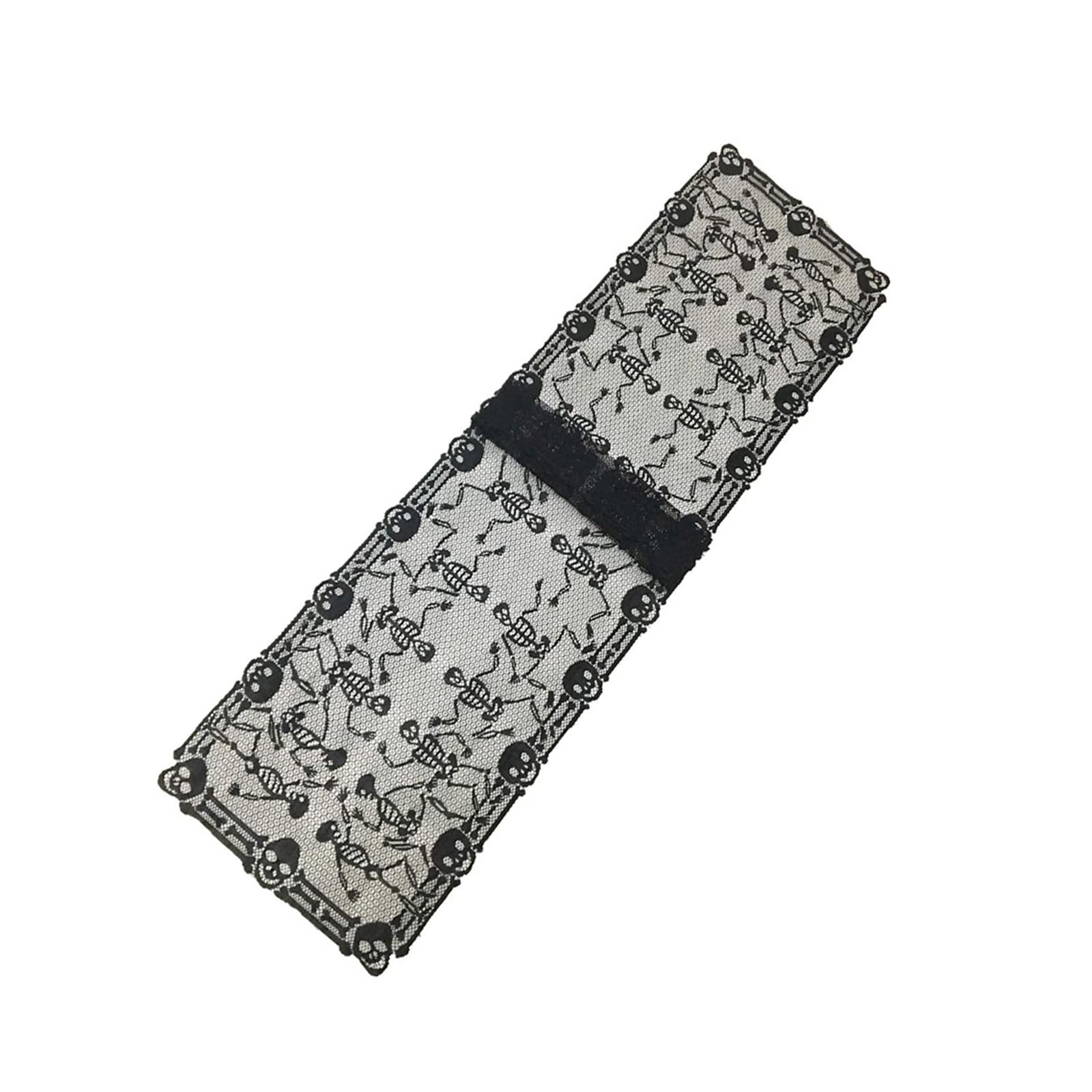 carotoe Skeleton Dance Table Runner and Rectangular Mantel Decorating for Halloween Party Decoration, Black Mantel Scarf Halloween Decoration Tablecloth