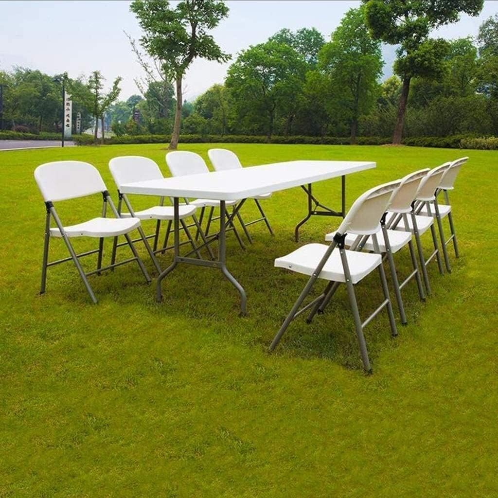 Folding Utility Table Fold-in-Half Portable Plastic Picnic Party Dining Camp Table (Size : 15271cm)