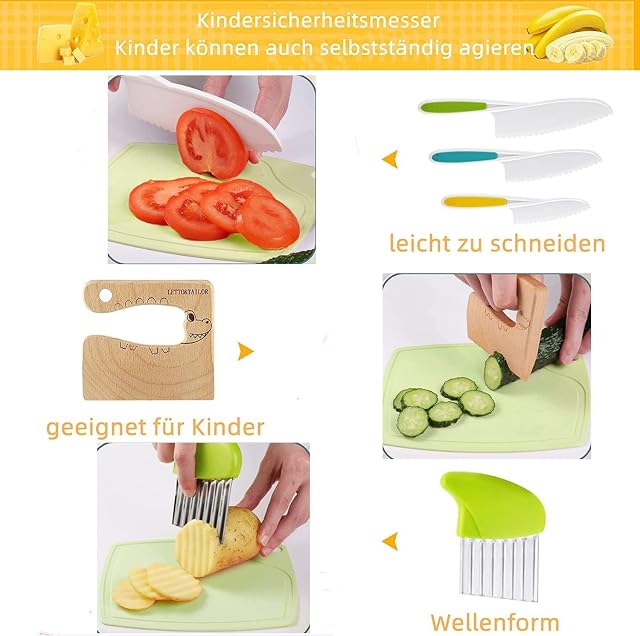 Foto 3 de 7 de LETTO & TAILOR Set de Cuchillos de Cocina para niños, Que Incluye Cuchillos de Cocina para niños