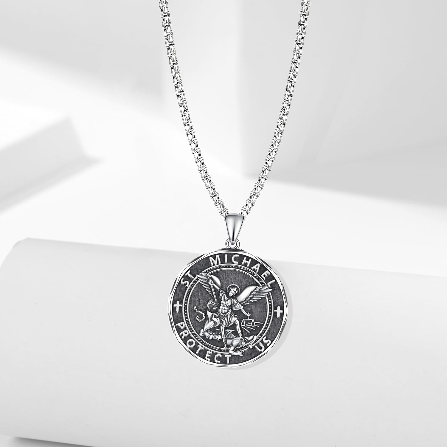 Saint Pendant Necklace S925 Sterling Silver Jewelry Religion Pendant for Women Men - Image 3