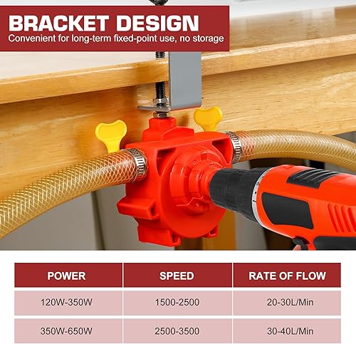 Miniatura 5 de Bomba de taladro eléctrica para agua, configuración actualizada con vástago manual, con instrucciones, bomba de transferencia de agua portátil,