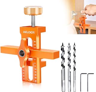 Cabinet Door Positioning Tool with 3 Drills, Mounting Jig for Cabinet Doors Positioner and Quick Installation, Aluminium Alloy Hinge Support Jig Tools and Adjustable Cabinets intall Tools