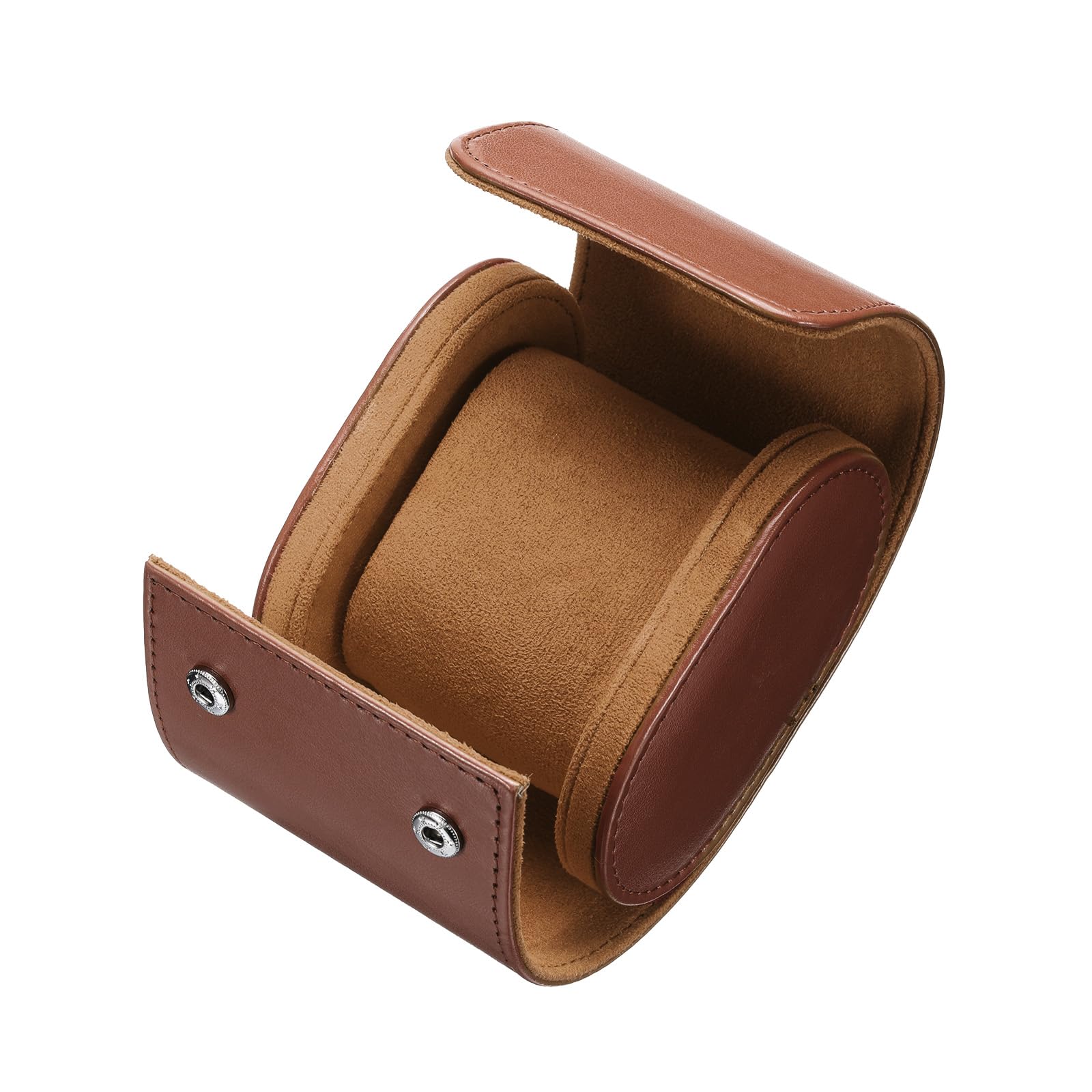 Custodia da Viaggio in Pelle per Orologio, Singolo Scomparto Arrotolabile, Organizer per Orologi da Uomo e da Donna, per riporre e Mostrare Orologi, 1 Scomparto, Marrone