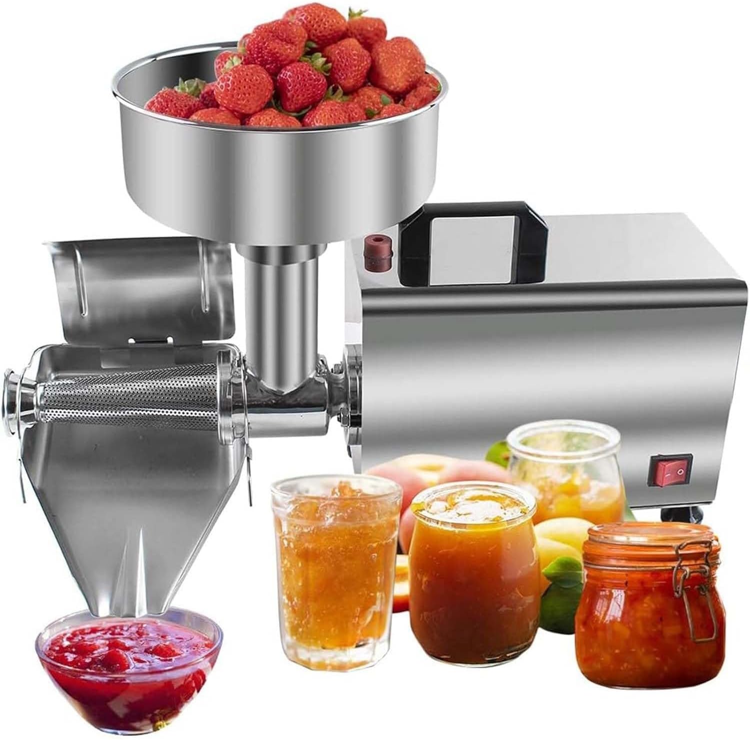 Commercial Tomato Strainer Electric Juicer, 450W Pure Copper Motor, Stainless Steel Sauce Maker for Jam, Ketchup, Puree, Heavy-Duty Grinder for Kitchen