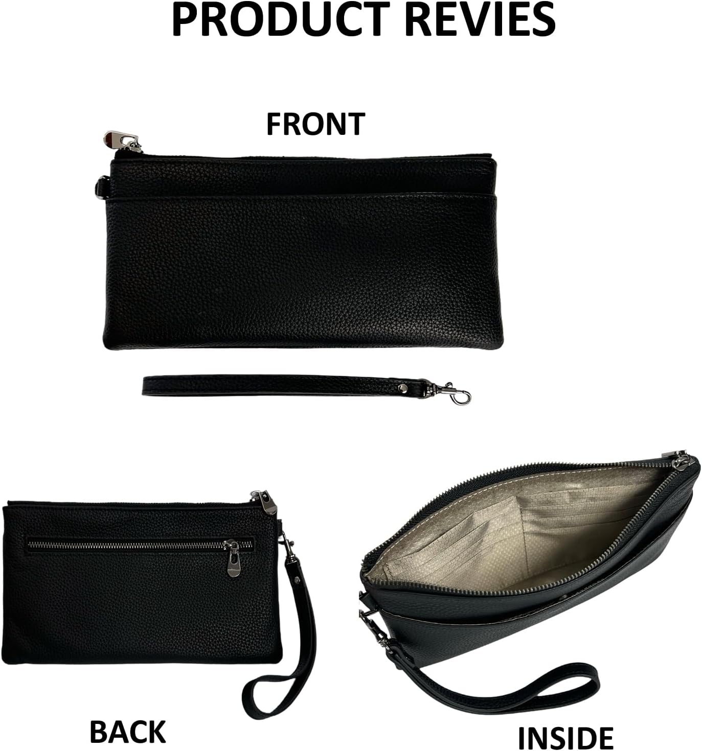 Genuine Leather Wristlet Clutch RFID Blocking Handbag Cell Phone Purse Wristlet Wallet and Bags for Women Men
