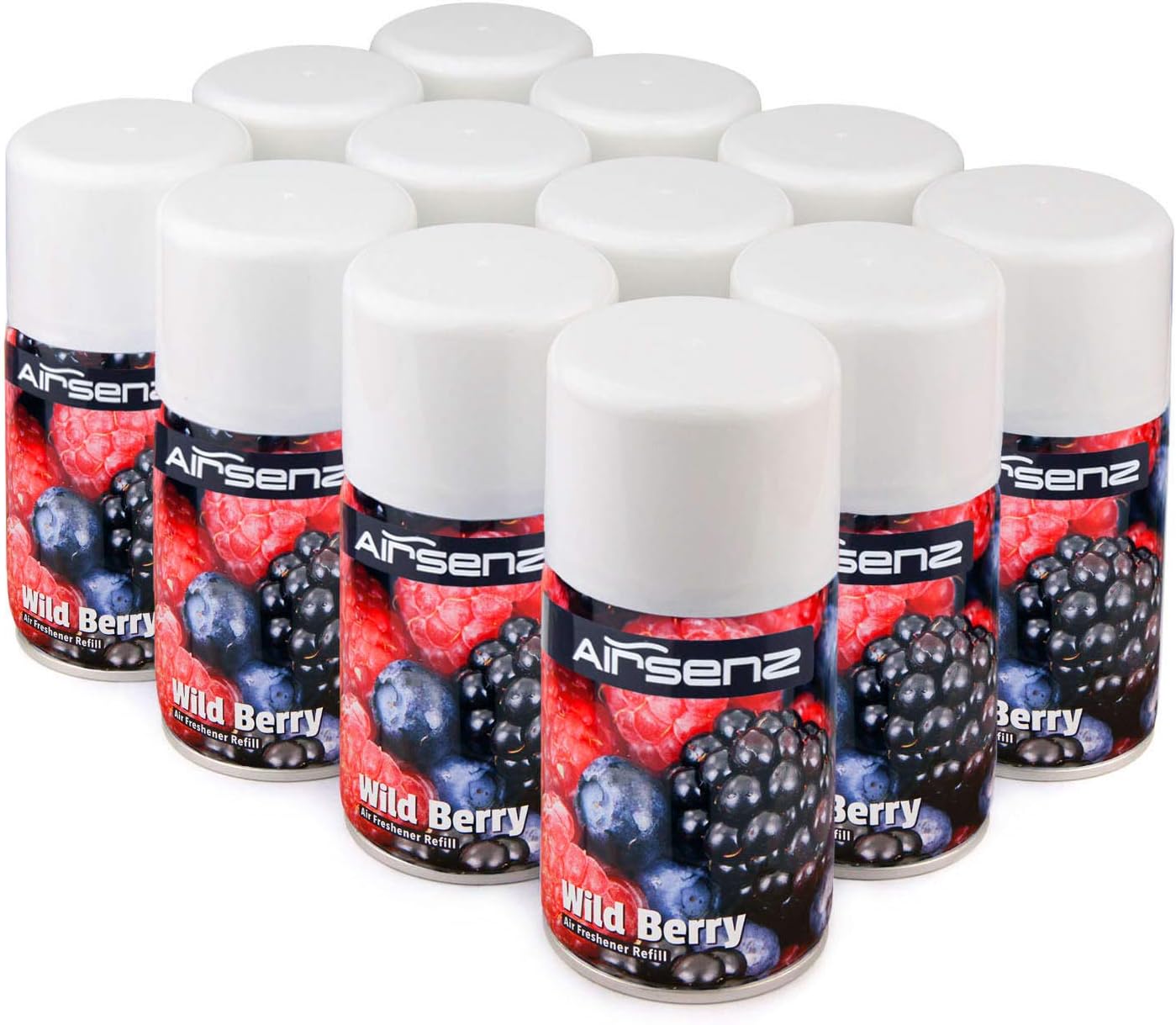 Air Freshener Aerosol Refill Cans - Automatic Spray Dispenser Refills - 12 x 270ml Cans (Wild Berry)
