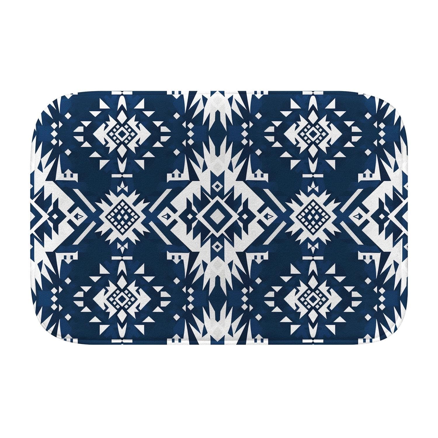Tapis de bain en mousse absorbant et antidérapant au design bohème moderne M