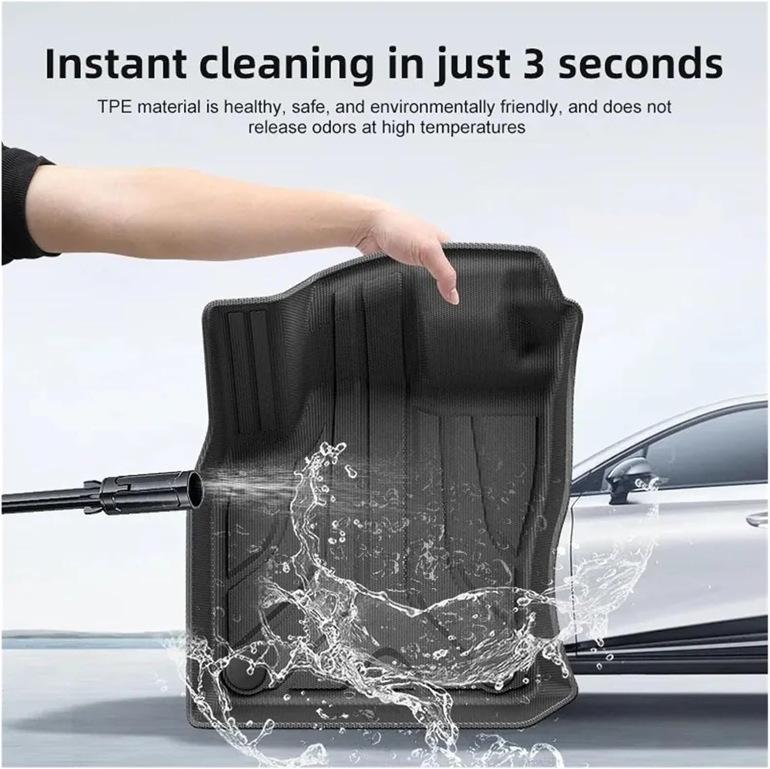 Car Trunk Mat TPE Floor Mats All Weather Anti-Slip Cargo Liner Pads Compatible with VW Tiguan 2021(Floor Mat)