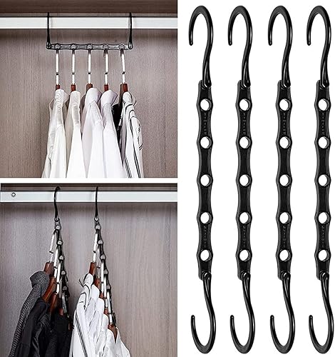 Perchas mágicas resistentes para ahorrar espacio, organizadores de armario, 5 unidades, antideslizantes, multifuncionales, para armario, disponible en Yaxa El Salvador