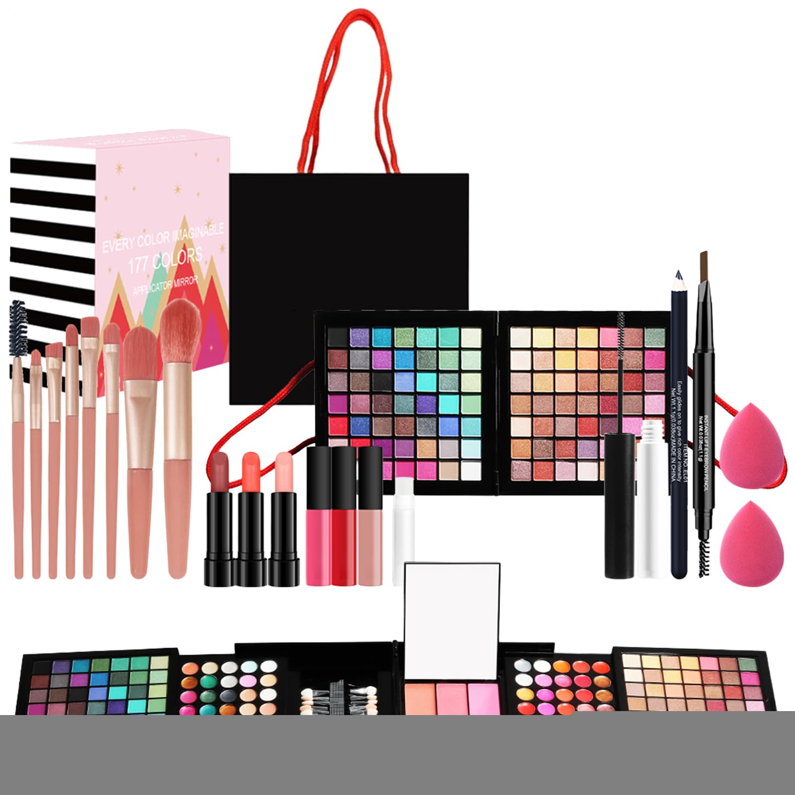 Set trucco per donna Kit completo, kit trucco per donna | Kit professionale | cosmetici per donne e principianti, includono cosmetici e strumenti per il
