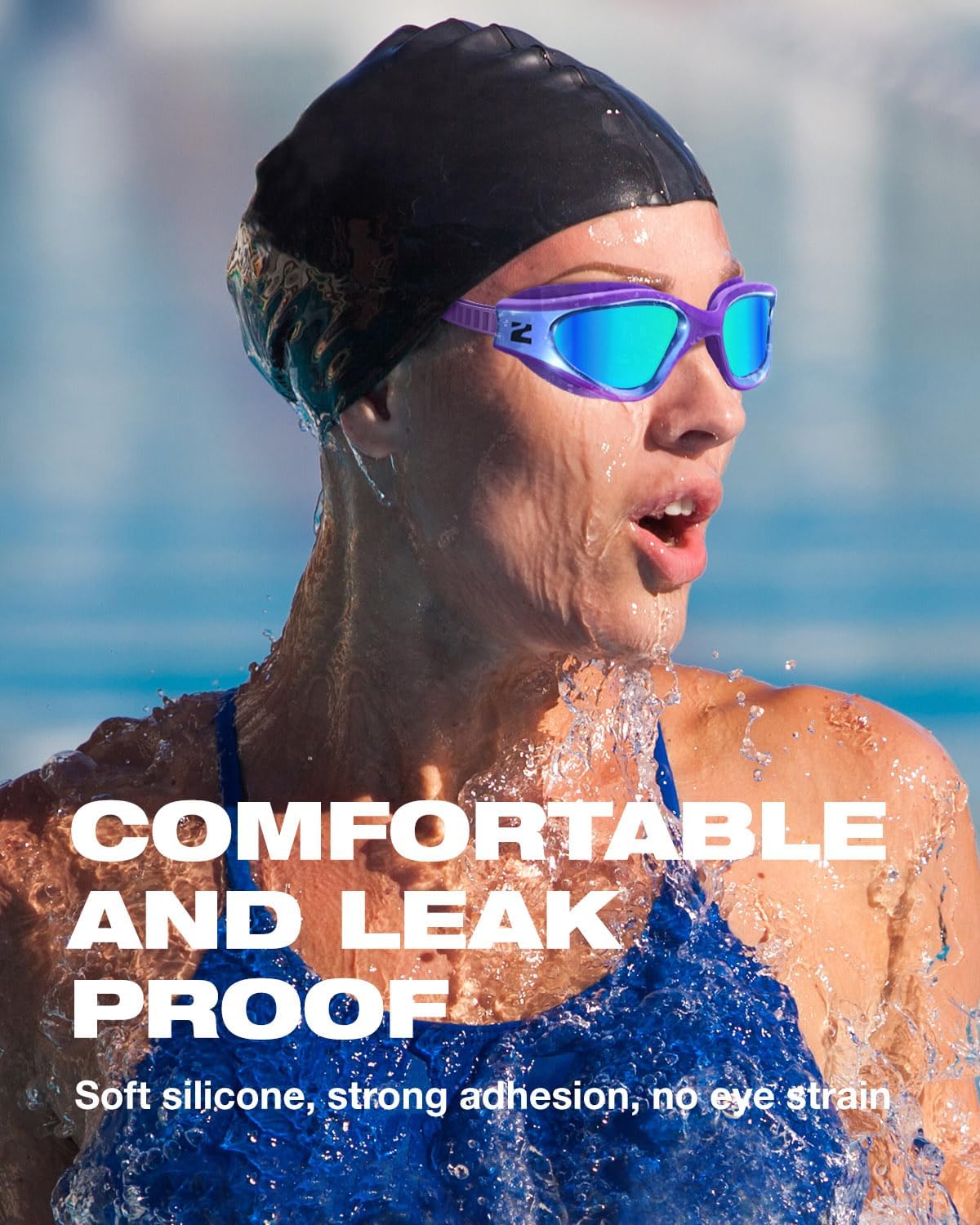 ZIONOR G1 Nava Super Anti-Fog Unisex Swim Goggles Mirror/Bright Smoke Lens - Image 4