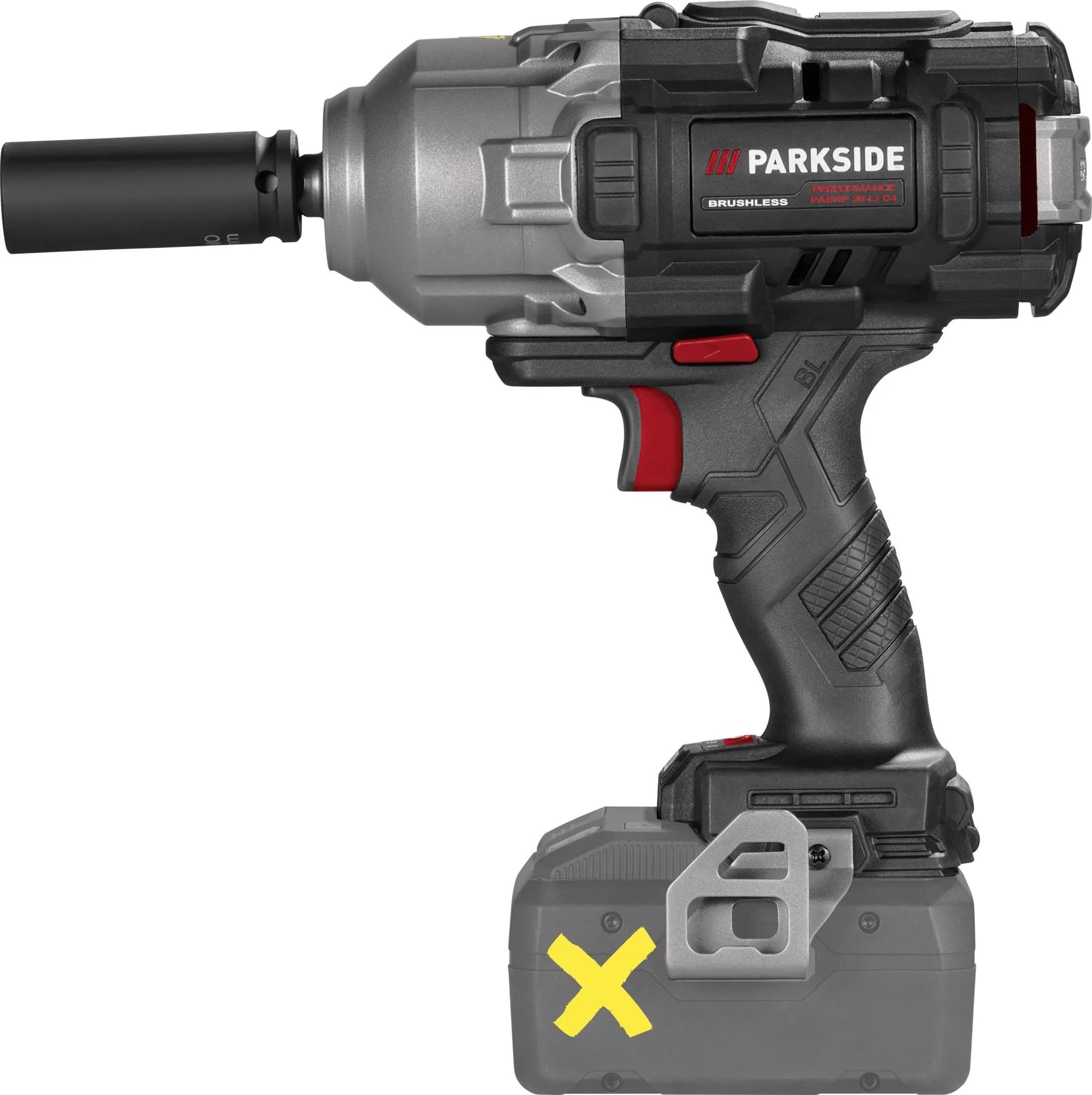 PARKSIDE Performance Cordless Impact Wrench PASSP 20- Li X20V, max. 1898 Nm, up to M33, 1/2"(in Transport case, Without Battery and Charger)