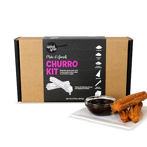Miniatura 7 de Global Grub Kit de churro de bricolaje: el kit de churro casero incluye mezcla de churro, azúcar de canela, mezcla de chocolate, juego de tuberías