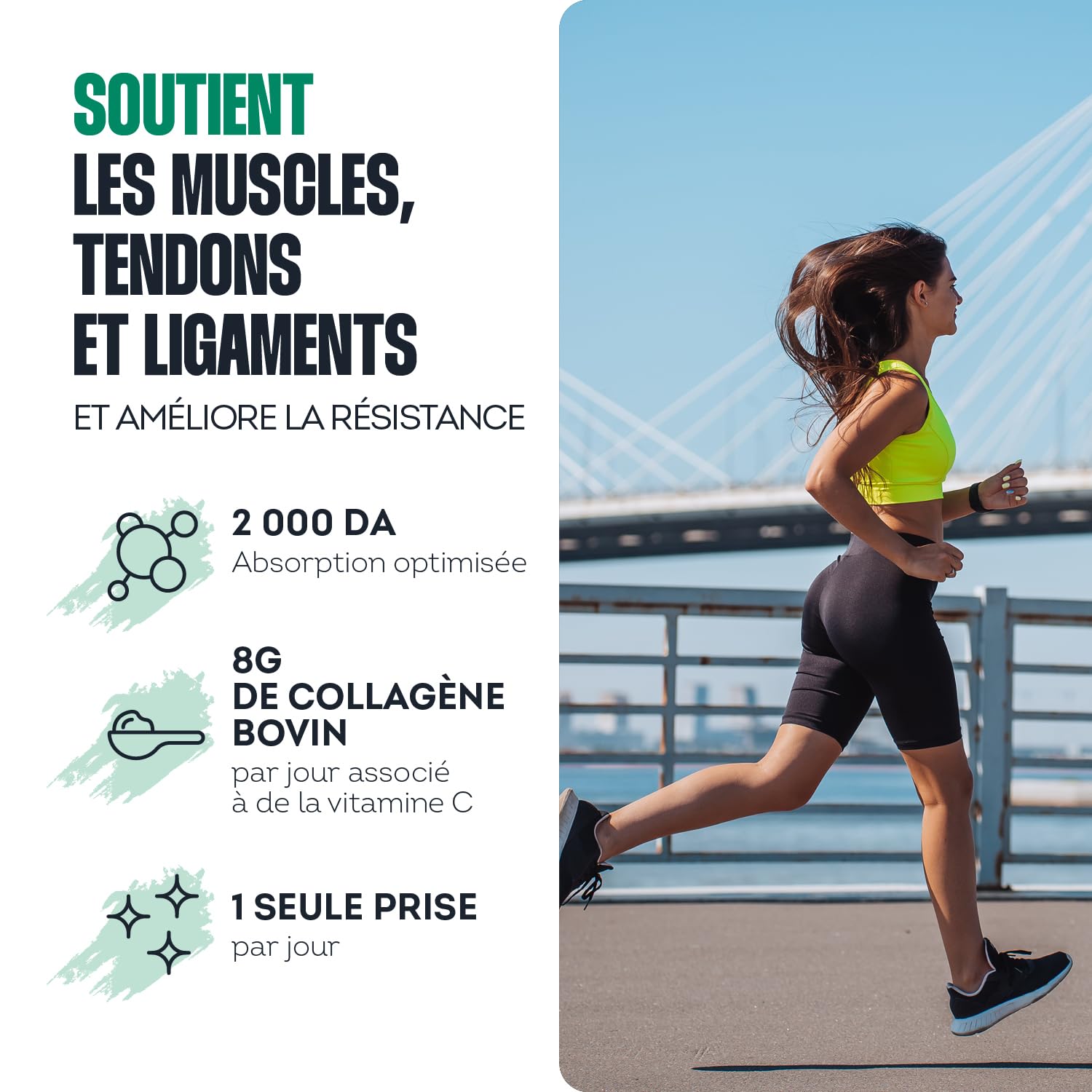 Impulse Nutrition - Peptides de Collagène Peptan 300g - Complément alimentaire sport avec Collagène Bovin - Articulations, Récupération, Peau & Tonicité - Goût Neutre - Fabriqué en France