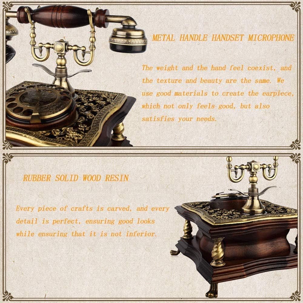 Retro Landline Phone Vintage Old Fashioned Antique Telephone Multi Function Home Telephone Retro Wire Landline Phone Personality Telephone (Ordinary Button) (Rotary Dialing)