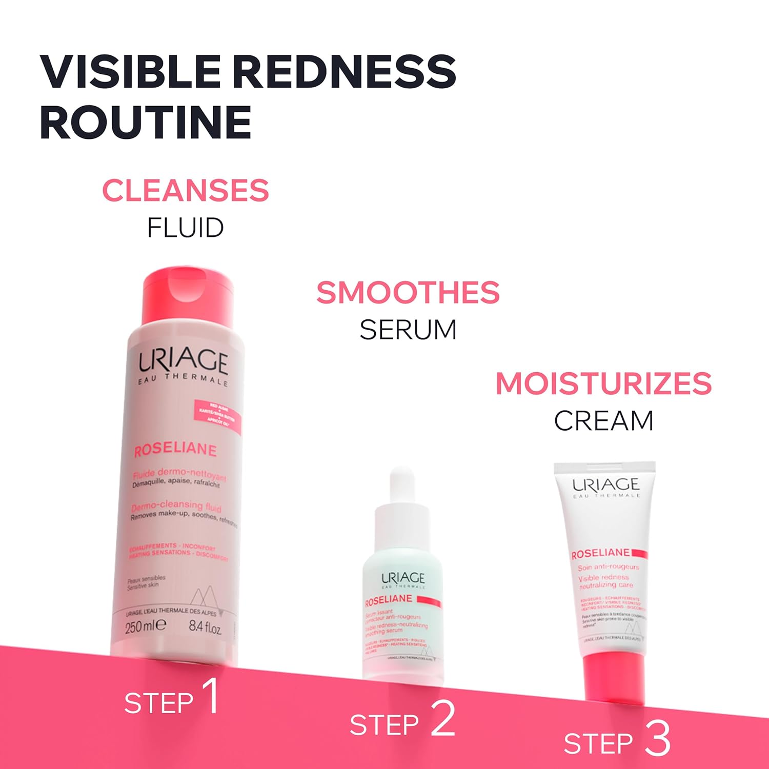 Uriage Roseliane Dermo-Cleansing Fluid, Face Cleanser With Calendula, Rose & Apricot Kernel Oil, Removes Makeup, Gel-Textured Lotion, Paraben-Free - Image 5