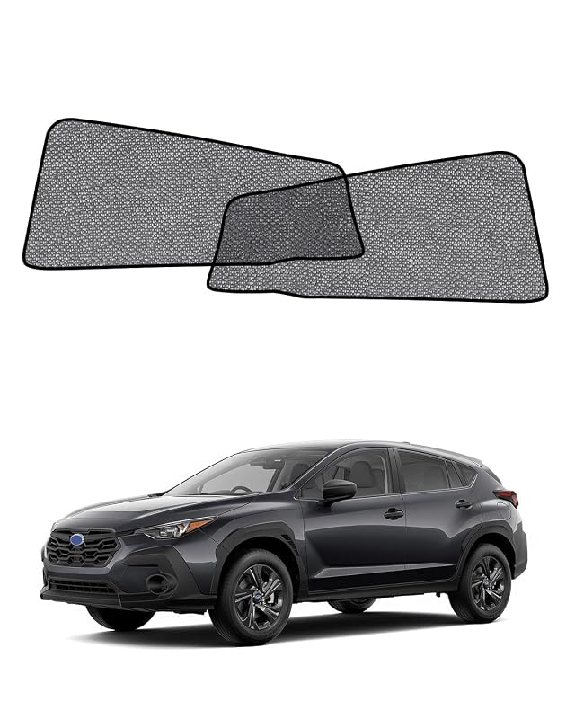 Protetor Solar Magnético para Janela Lateral do Subaru Crosstrek 2024 a 2026 EVOOOR, Tela Mesh Preta, Kit com 2