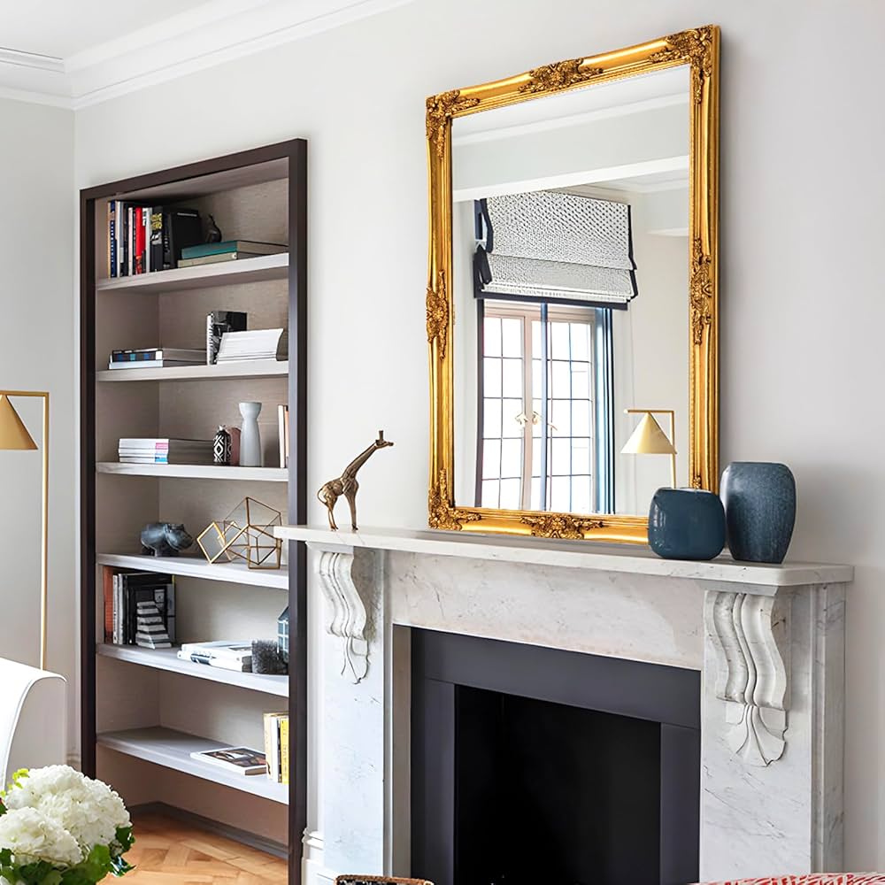 Amazon.com: Chende Baroque Wall Mirror 24 x 36 Inch, Gold