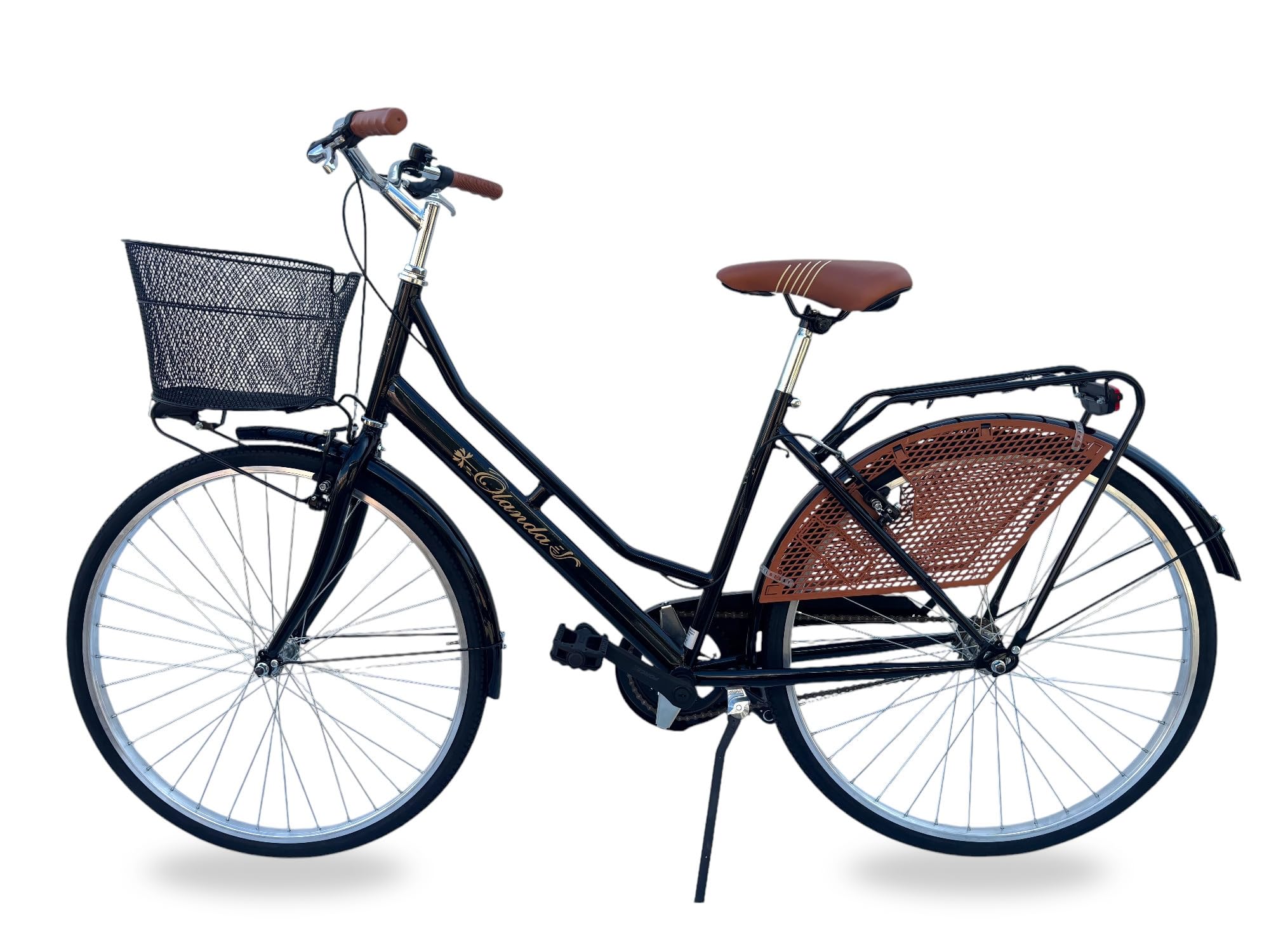 MADICKS Bicicletta Donna da Passeggio Olanda Misura 26 Bici da città Vintage retrò con Cestino anteriore e posteriore Nero