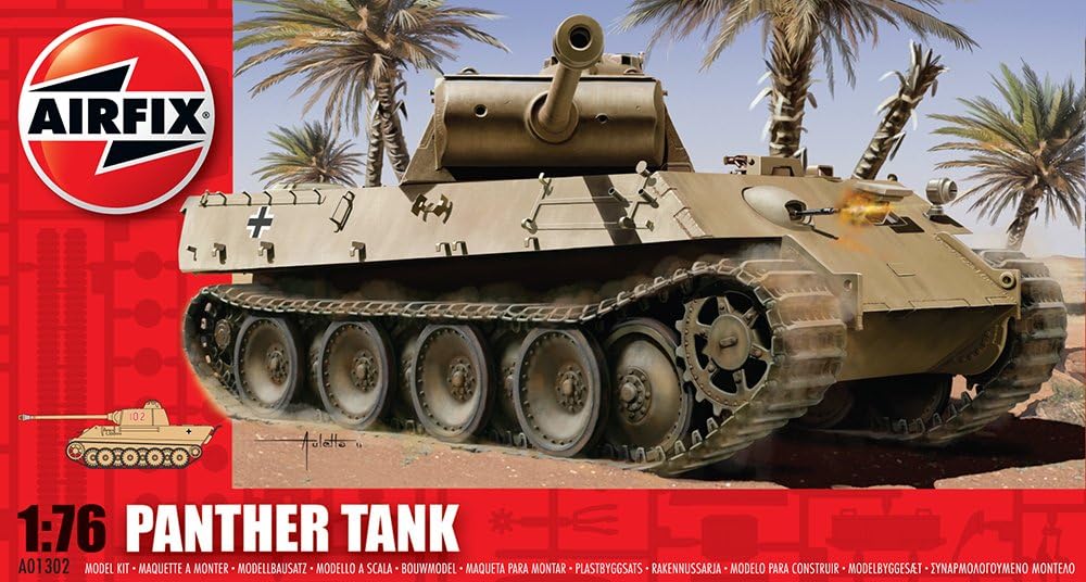 Airfix A01302 1:76 Scale Panther Tank Military Vehicles Classic Kit Series 1