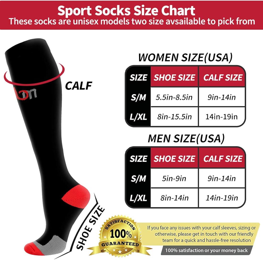 Bluemaple Compression Socks for Women & Men Circulation-Compression Socks -Best for Running,Nurse,Travel,Cycling
