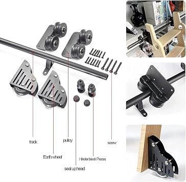 Rolling Ladder Hardware Library Sliding Ladder Hardware Kit(No Ladder), Custom Made Black Finish Rolling Ladder Library Ladder Full Set Of Hardware Tracks, For Home/Indoor/loft ( Size : 3.3ft/100cm tr