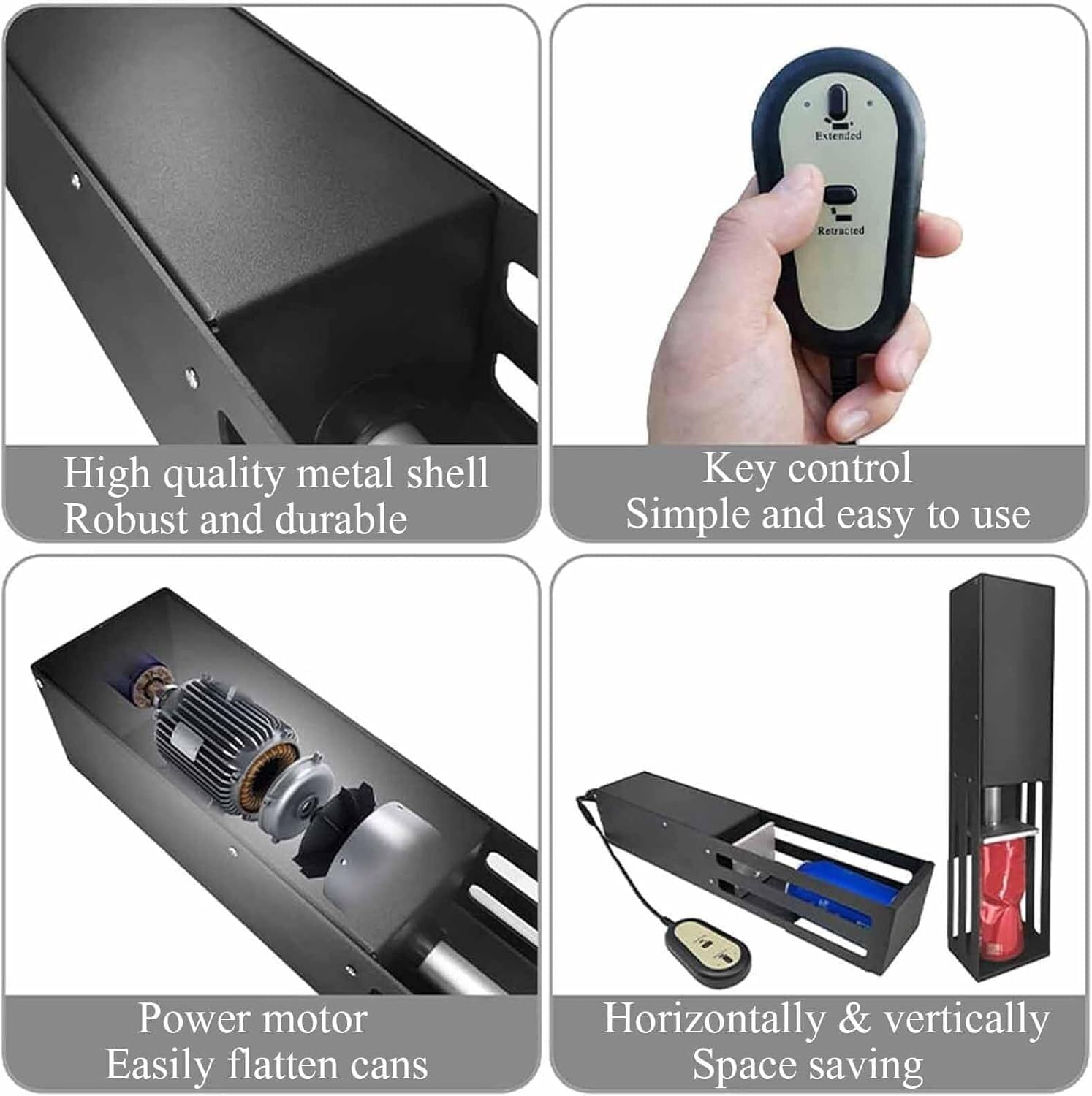 Electric Can Crusher, Automatic Aluminum Crusher for Recycling, Metal Soda, Beer Juice Cans