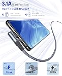 USB C Câble de charge [2-Pack,6ft],Sweguard Cord de chargeur rapide avec 90-Degree Type droit C Charge Nylon pour i Téléphone 17 16 15 Pro Max,Samsung S26/S25/S24/S23/S22/S21 à S10,A71/A54/A51,Note20
