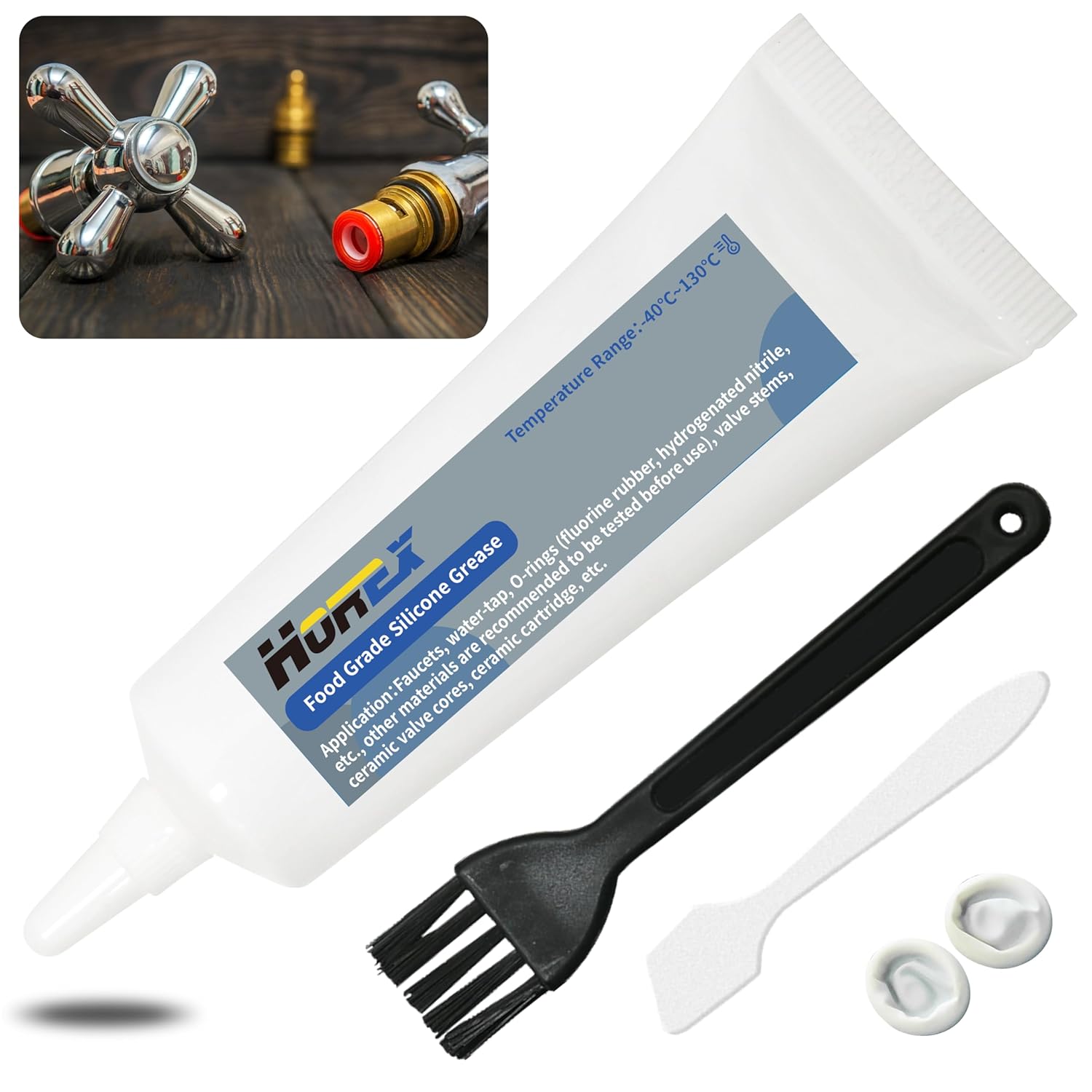 Food Grade Silicone Grease Plumbers Lubricant O-Ring Faucet Valve Seals Tube Waterproof Gasket Sealant Rubber Plumbing Lube Ceramic Cartridge for Home Pool Water Filters 0.7 oz product image