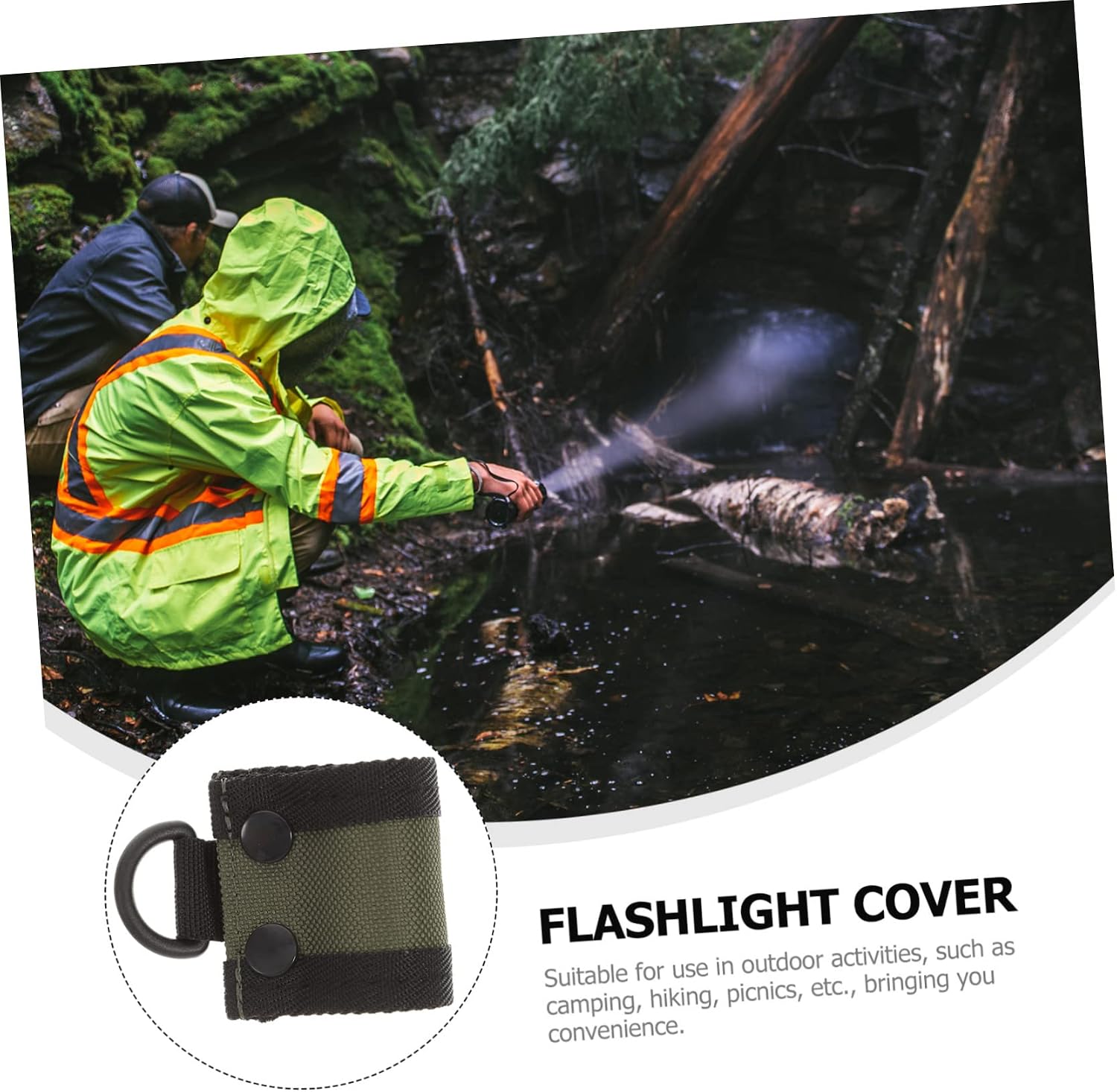 Luxshiny Camping Gear Led Flashlight Cover Oxford Cloth Torch Cover Strap Holder image 5