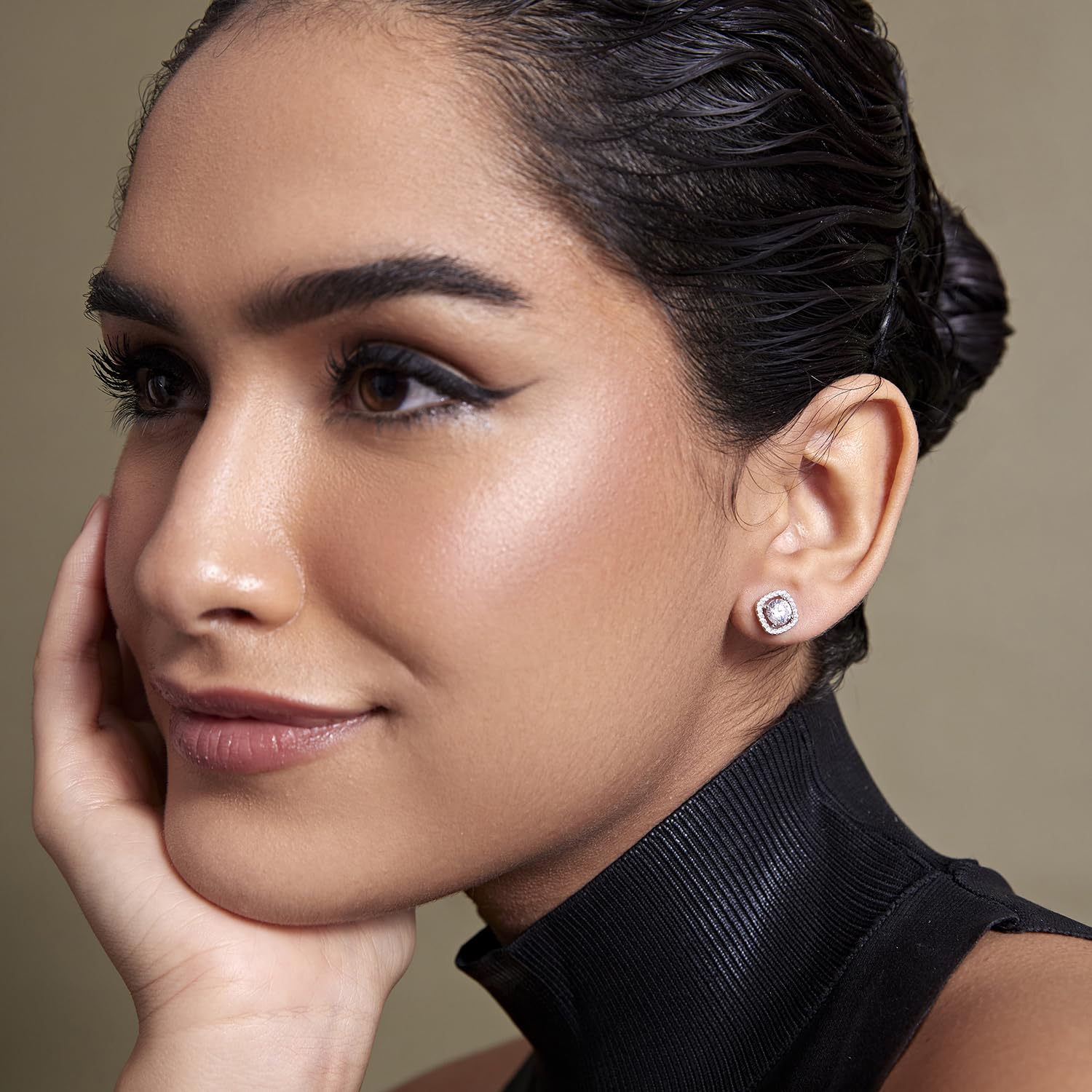 Sterling Classic Halo Earrings, Whites Collection