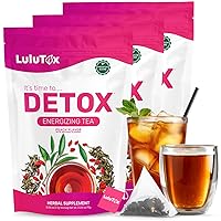 Vista 9 de LULUTOX Té Detox - Té adelgazante con diente de león y ginseng para apoyar los objetivos de limpieza desintoxicante, vientre plano, hinchazón