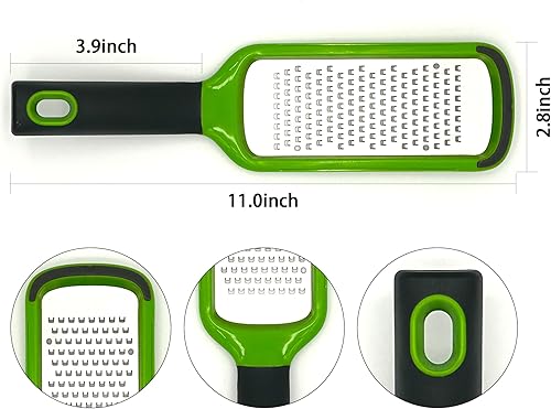 Miniatura 9 de Rallador de queso de mano, pelador de cítricos de limón de acero inoxidable, rebanador plano de mano para queso, limón, chocolate y especiasagujero