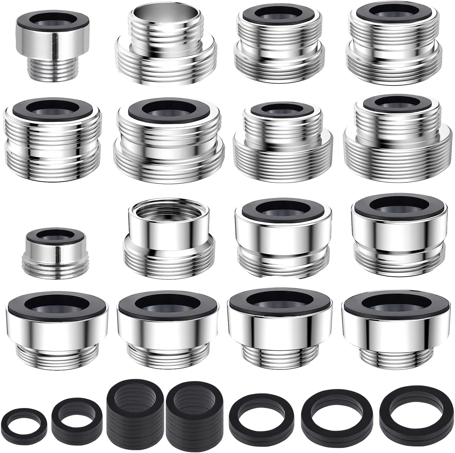 16 pcs Faucet Adapter Kit, CNYMANY Kitchen Aerator Adapter Set Male