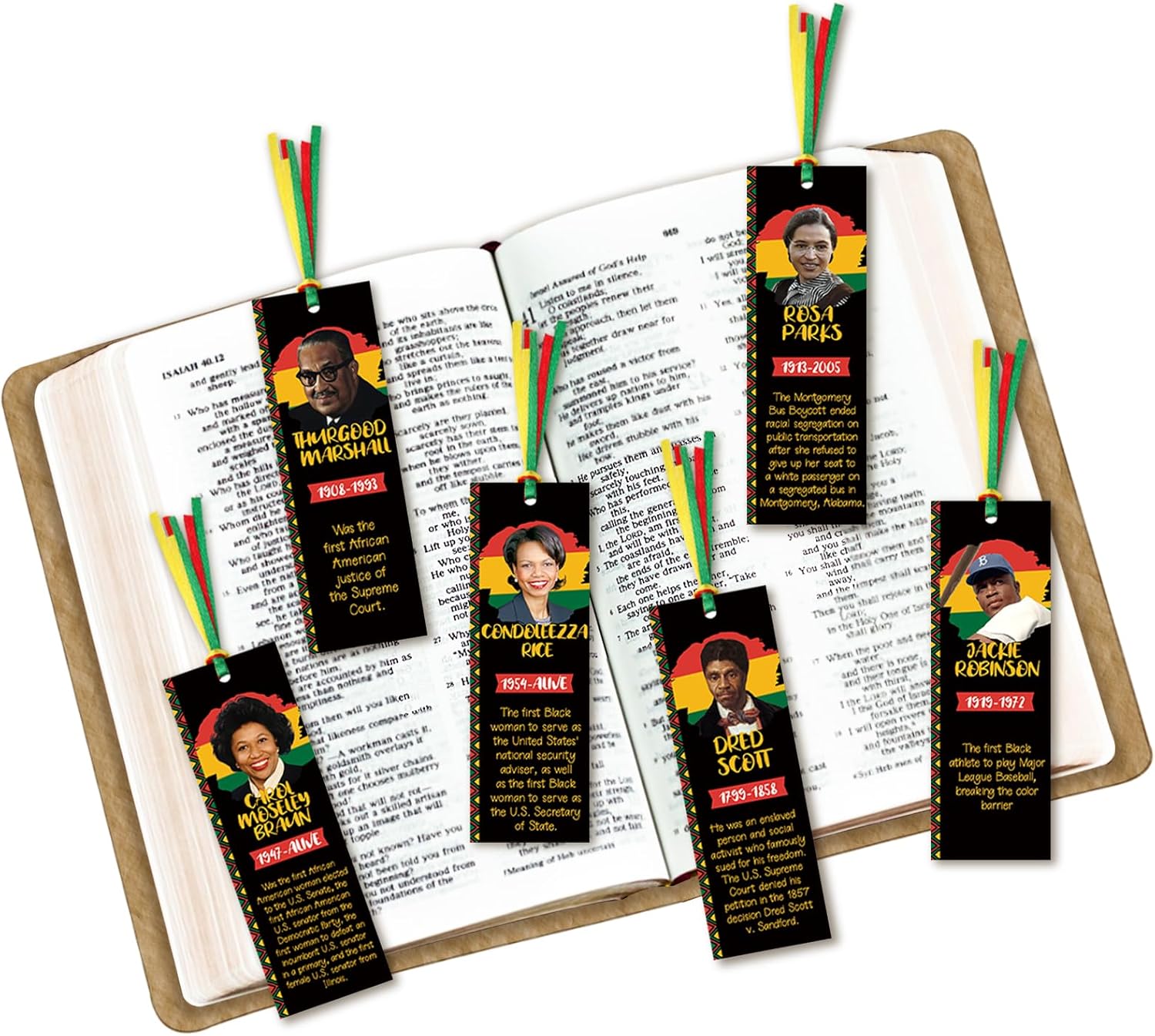 Black History Bookmarks, 26 Pcs Black History Month Decorations Inspirational Bookmarks Black History Month Bookmarks Party Favors African American Celebration Decorations - Image 5