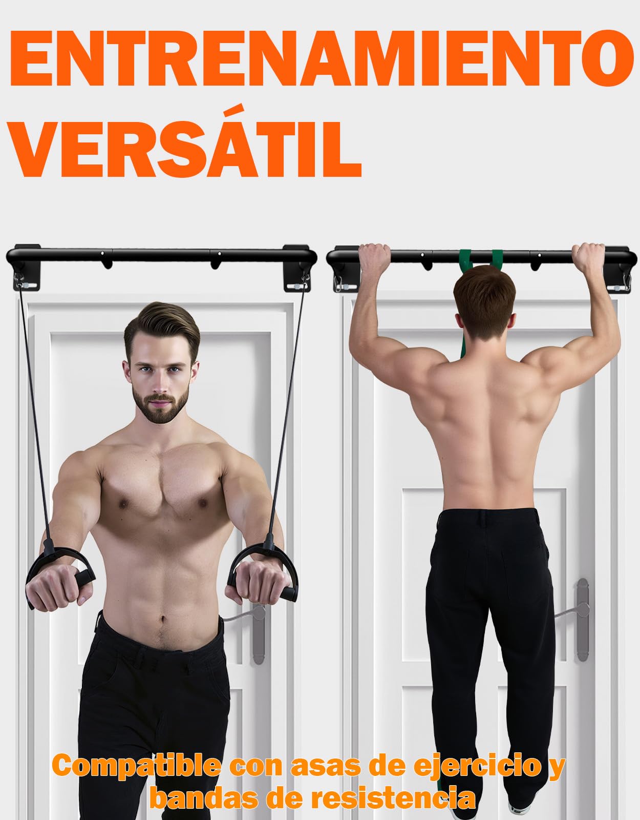 Fitarc Barra de dominadas de pared resistente, barra de dominadas para puerta, construcción de acero, equipo de gimnasio para el hogar