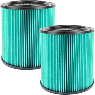2 Pack 17912 & 9-17912 Replacement Filter Compatible for Craftsman Shop Vac 5 to 32 Gallon, 3-Layer Pleated 9-17907 Wet/Dry Fine Dust Filter, Part # 17912 & 9-17912