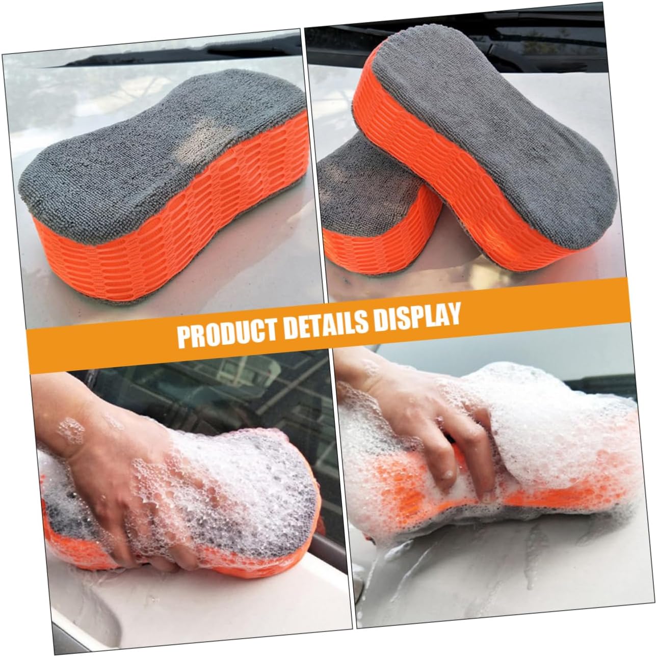 OUNONA 3pcs Large Car Wash Sponges Cleaning Pads for Cars Trucks and Household Use for Dishwashing and Bathroom Cleaning