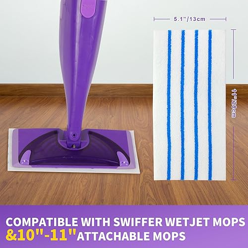 Miniatura 2 de 50 paños de microfibra semi-desechables para trapeador compatibles con Swiffer WetJet y todas las almohadillas de repuesto para trapeador seco y