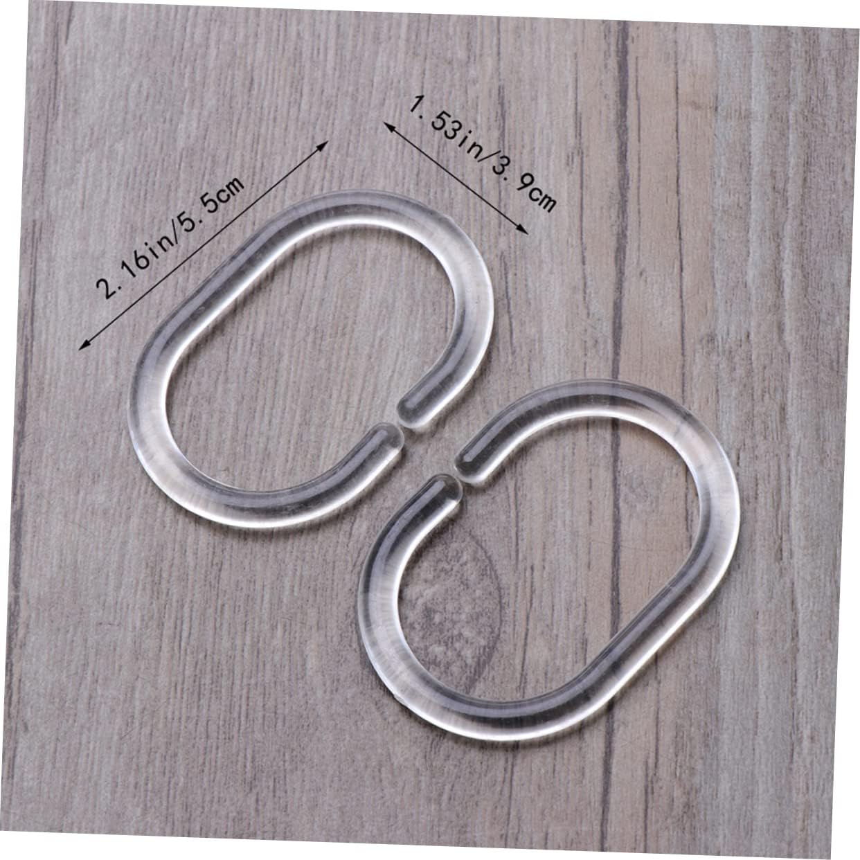 72pcs C-Shaped Shower Curtain Hooks Plastic Glide for Smooth Installation Rustproof Hangers for Bathroom Changing Room