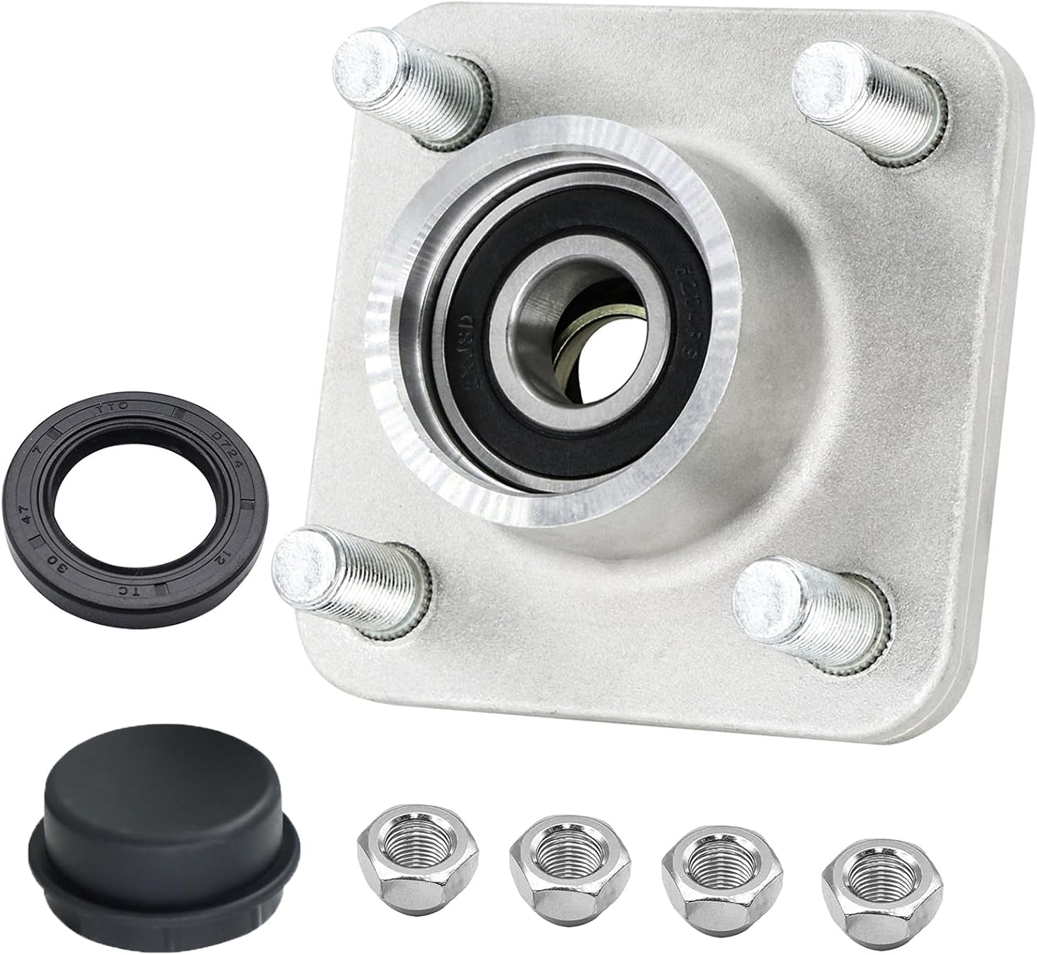 Golf Cart Front Wheel Hub Assembly for Yamaha G2/G8/G9/G14/G16/G19/G22/G29 Drive, Replace OEM#JG5-WF511-10-00,JG5-WF511-00