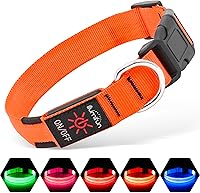 Vista 7 de Illumifun Collar LED para perro, collar con luz recargable por USB que brilla en la oscuridad, luz de seguridad ajustable para mascotas para tus Azul