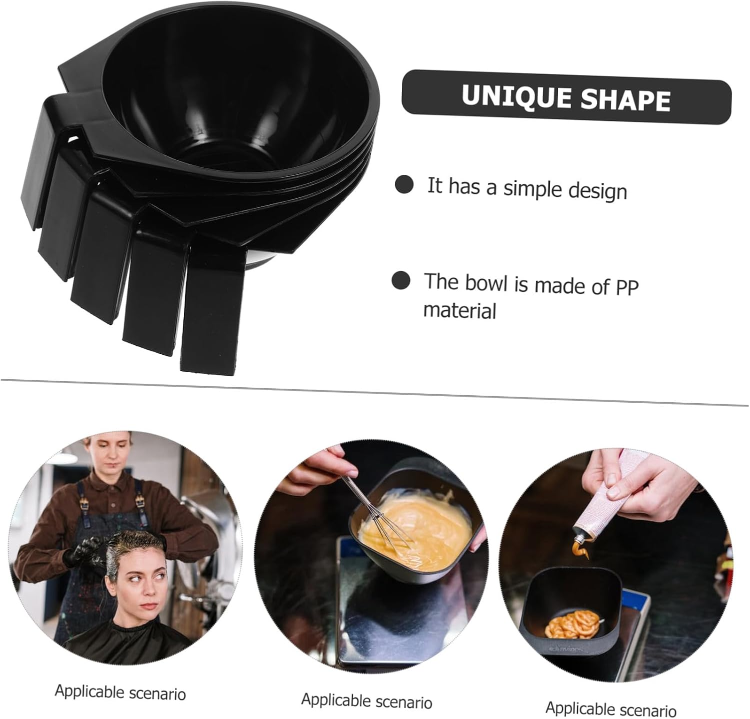 Zerodeko 5pcs Salon Hair Dye Mixing Tint Bowls Hairdressing Tools for DIY Hair Color Application Professional Color Bowls Salon Supplies Random Color