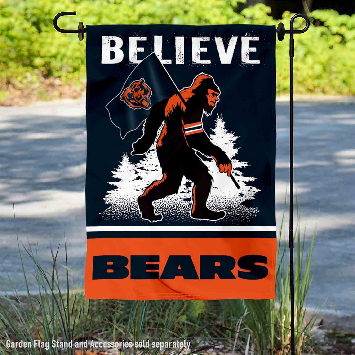WinCraft Chicago Bears Bigfoot Sasquatch Believe Yard Garden Banner Flag