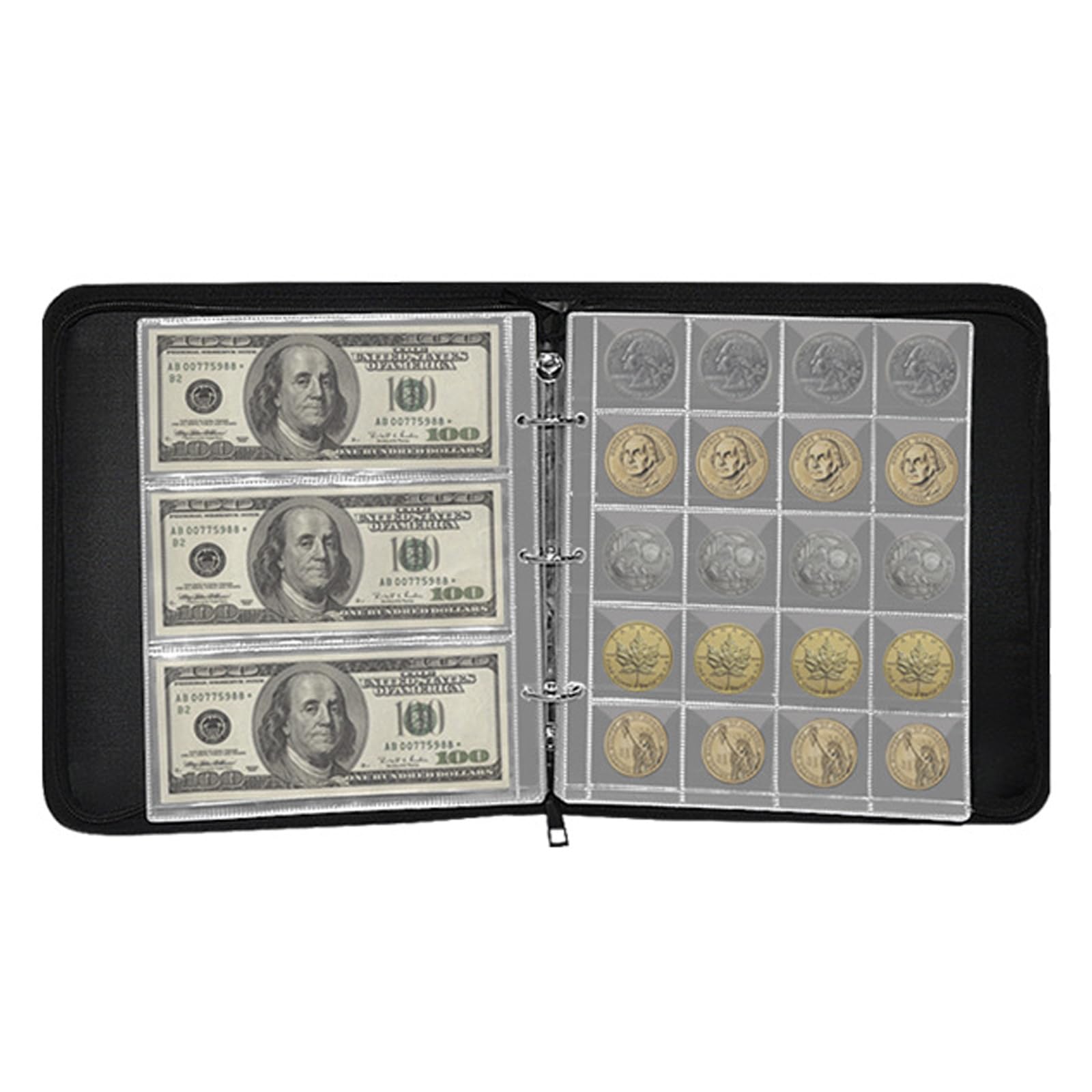 Münzbuch, feuerfeste Münzsammelbedarf, Münzhalter, Münzorganizer, Binderalbum für Währung, Pennies, Briefmarke, Aufbewahrung, Geldaufbewahrungskoffer für Sammler